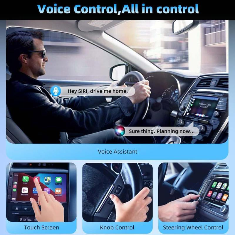 2025 Wireless Carplay Adapter for Iphone/Android - Fast Connection,No Latency,Hands-Free Call Wireless Adapter Electronic Charger Carplay Dongle