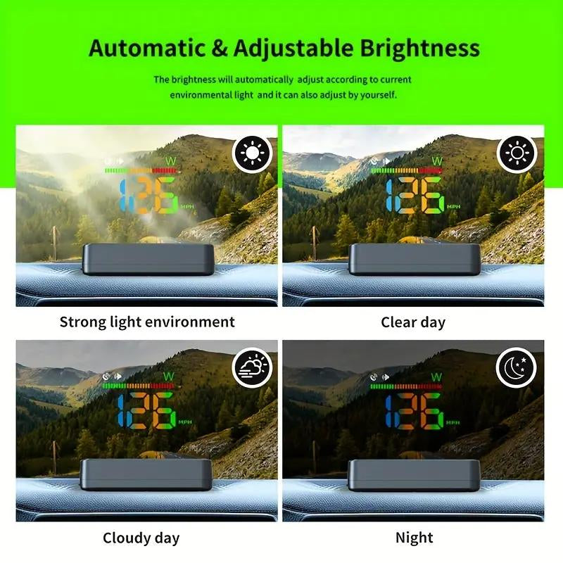 KWHUD Car HUD Head-Up Display Universal for All Car Models, without Battery Digital Speedometer HUD MPH Car Tools Accessory Gauge Pods Digital Speedometer Custom Gauges Cars