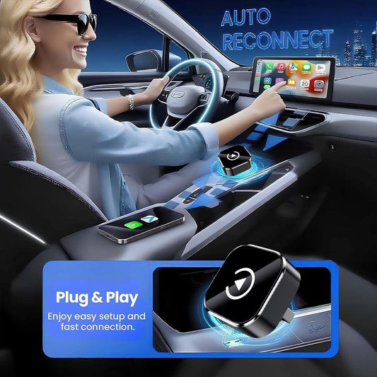 2025 Wireless Carplay Adapter for Iphone/Android - Fast Connection,No Latency,Hands-Free Call Wireless Adapter Electronic Charger Carplay Dongle