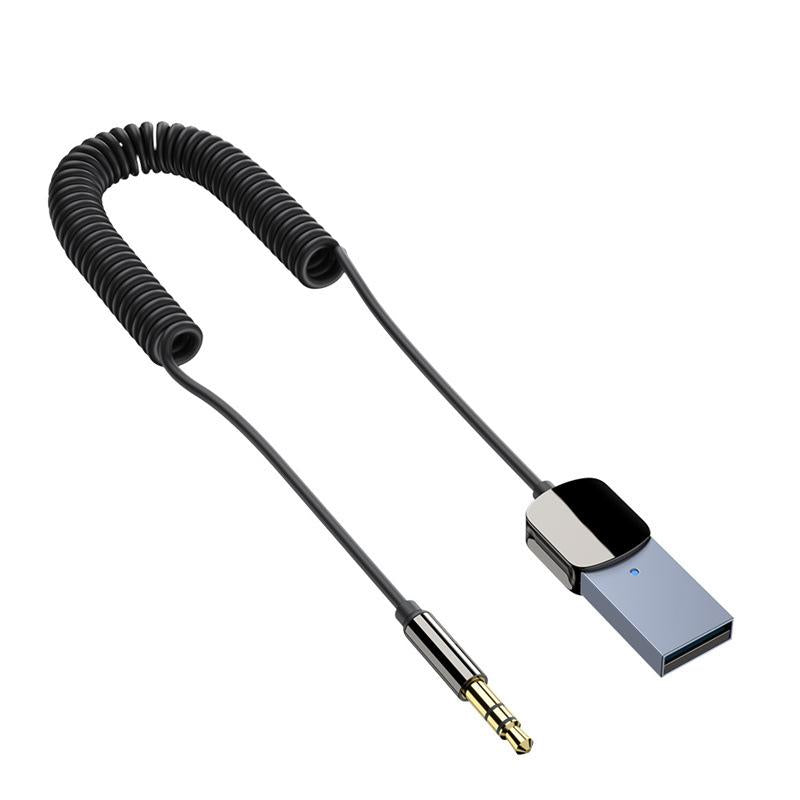 Bluetooth Adapter 3.5Mm Bluetooth Receiver for Car USB 2.0 to 3.5Mm Jack Kit with Built-In Microphone Aux Input for Hands-Free Calls Compatible with Car Speaker and Home Audio