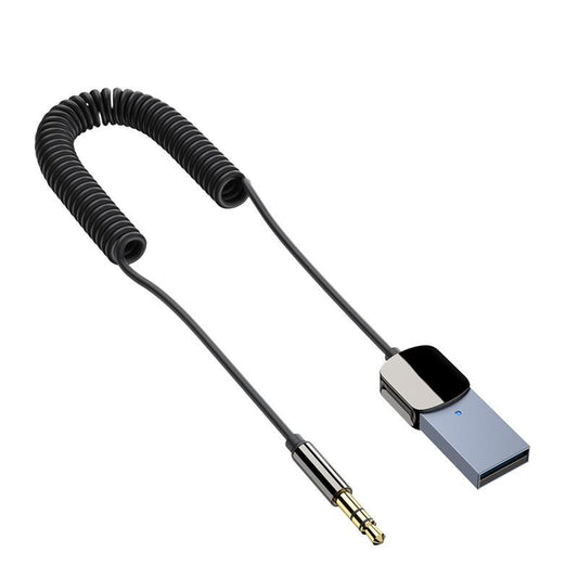 Bluetooth Adapter 3.5Mm Bluetooth Receiver for Car USB 2.0 to 3.5Mm Jack Kit with Built-In Microphone Aux Input for Hands-Free Calls Compatible with Car Speaker and Home Audio
