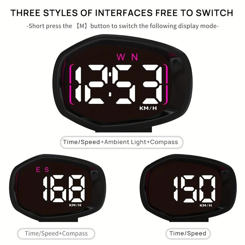 GPS Speedometer for Car Mph,Digital Speedometer for Car,Three Display Modes,Speeding Alert, Automatic Brightness Adjustment,Large Font Display,Usb Connect Plug and Play Tire Pressure Sensor Gauge Pods Digital Speedometer