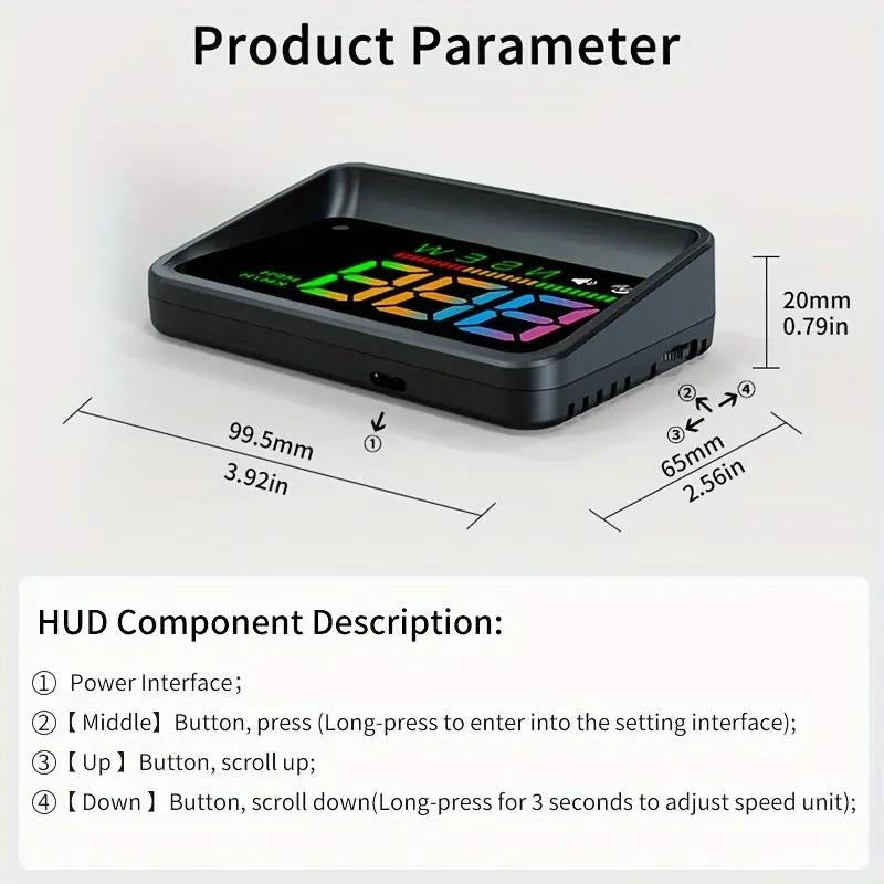 KWHUD Car HUD Head-Up Display Universal for All Car Models, without Battery Digital Speedometer HUD MPH Car Tools Accessory Gauge Pods Digital Speedometer Custom Gauges Cars