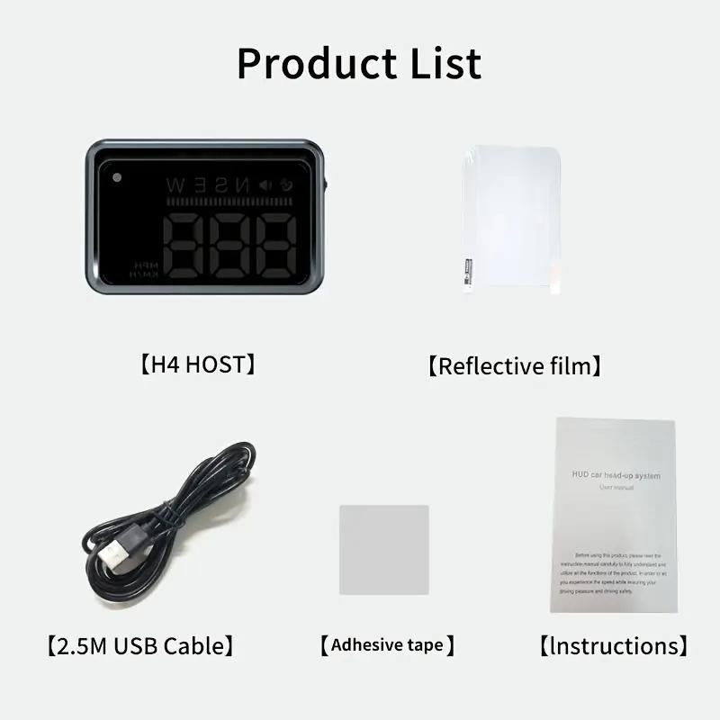 KWHUD Car HUD Head-Up Display Universal for All Car Models, without Battery Digital Speedometer HUD MPH Car Tools Accessory Gauge Pods Digital Speedometer Custom Gauges Cars