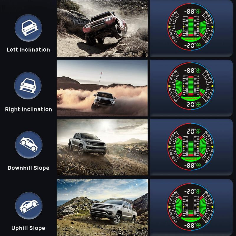 KWHUD 6.8'' LCD Screen Head up Display Car Hud GPS Digital Speedometer Odometer Inclinometer 4X4 Off-Road Accessories with Clock