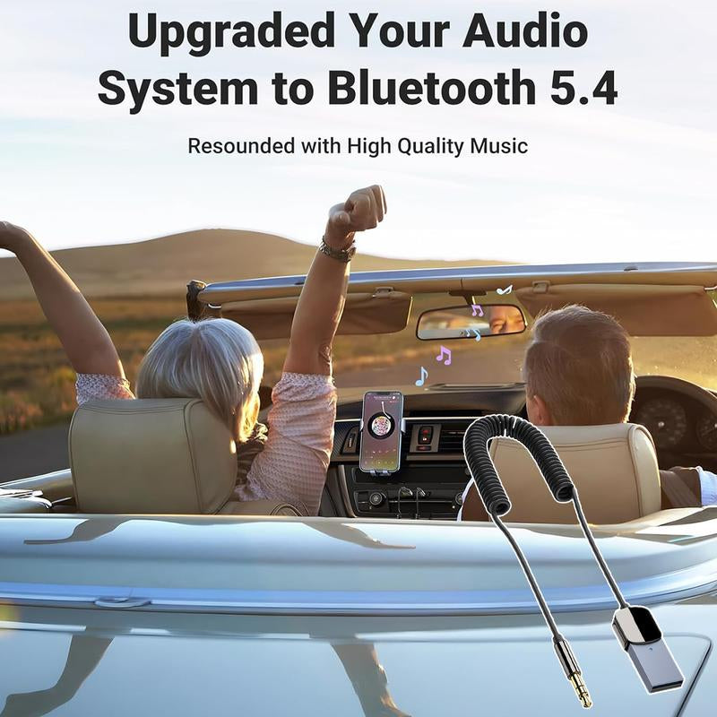 Bluetooth Adapter 3.5Mm Bluetooth Receiver for Car USB 2.0 to 3.5Mm Jack Kit with Built-In Microphone Aux Input for Hands-Free Calls Compatible with Car Speaker and Home Audio