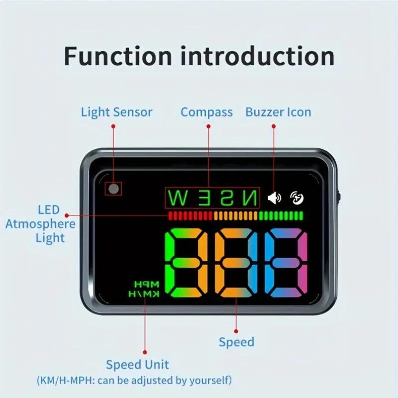 KWHUD Car HUD Head-Up Display Universal for All Car Models, without Battery Digital Speedometer HUD MPH Car Tools Accessory Gauge Pods Digital Speedometer Custom Gauges Cars