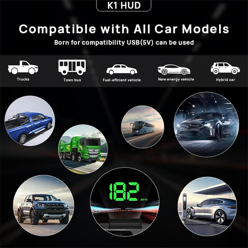 Head up Display Car GPS Digital Speedometer Car Truck Motorcycle Head up Display Odometer HUD MPH Car Tools Accessory