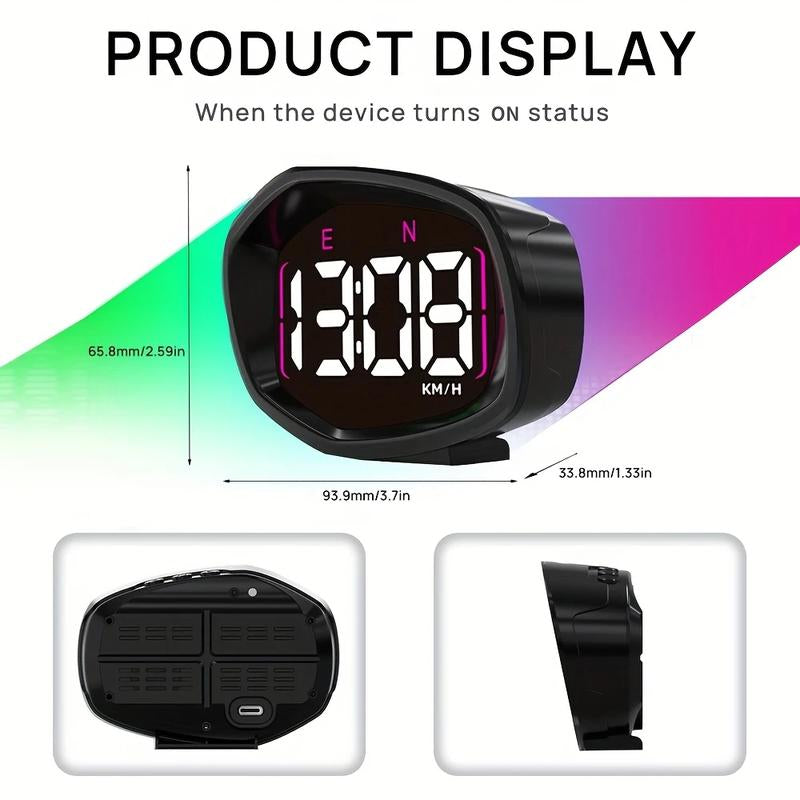 GPS Speedometer for Car Mph,Digital Speedometer for Car,Three Display Modes,Speeding Alert, Automatic Brightness Adjustment,Large Font Display,Usb Connect Plug and Play Tire Pressure Sensor Gauge Pods Digital Speedometer