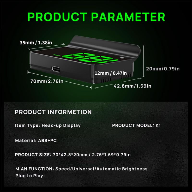 Head up Display Car GPS Digital Speedometer Car Truck Motorcycle Head up Display Odometer HUD MPH Car Tools Accessory