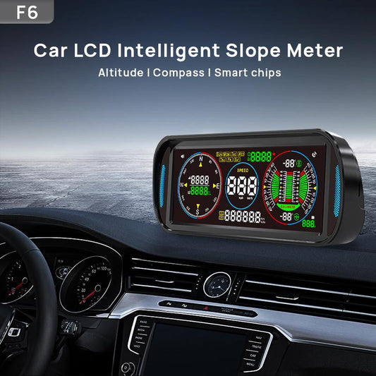 KWHUD 6.8'' LCD Screen Head up Display Car Hud GPS Digital Speedometer Odometer Inclinometer 4X4 Off-Road Accessories with Clock