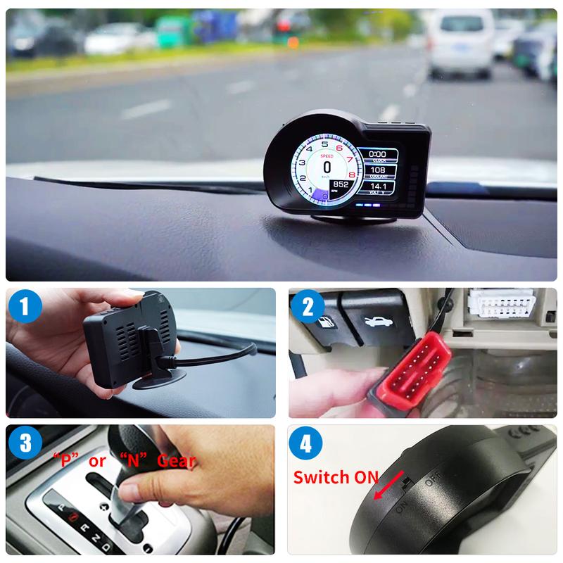 Digital Speedometer for Cars 2008-2025 | F16 OBD2 & GPS Display with 6 Custom Alerts