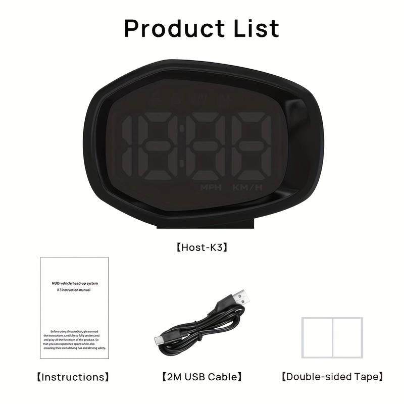 Universal GPS Speedometer for Car (MPH) - Large Digital Display with Speeding Alert & Auto Brightness