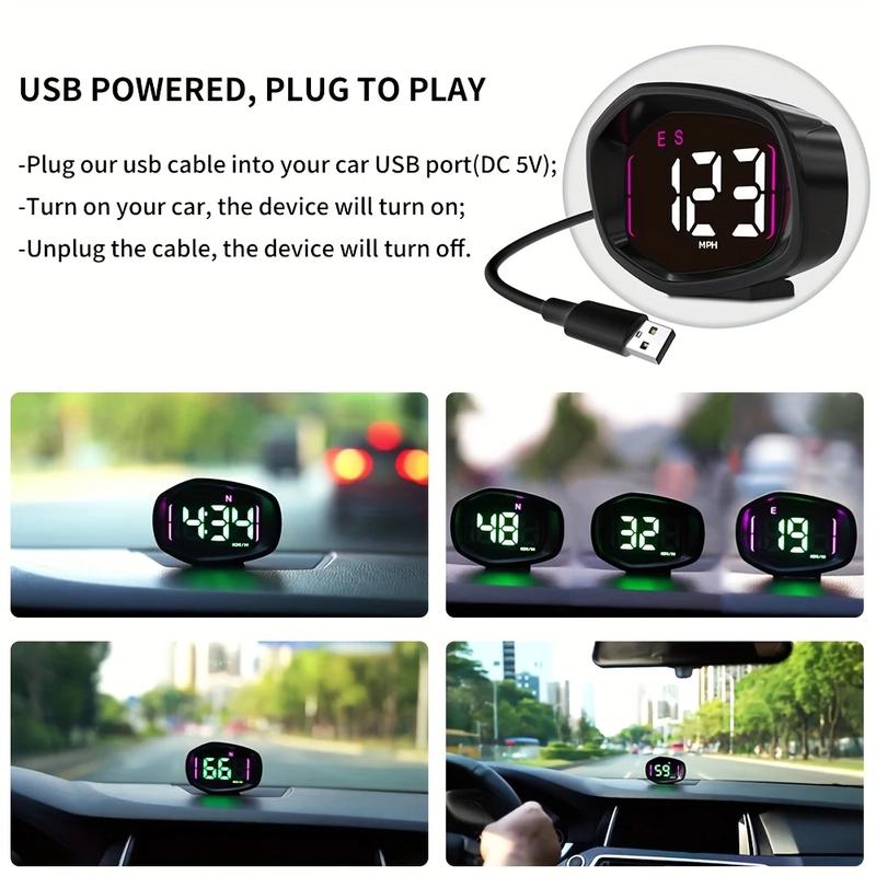 Universal GPS Speedometer for Car (MPH) - Large Digital Display with Speeding Alert & Auto Brightness